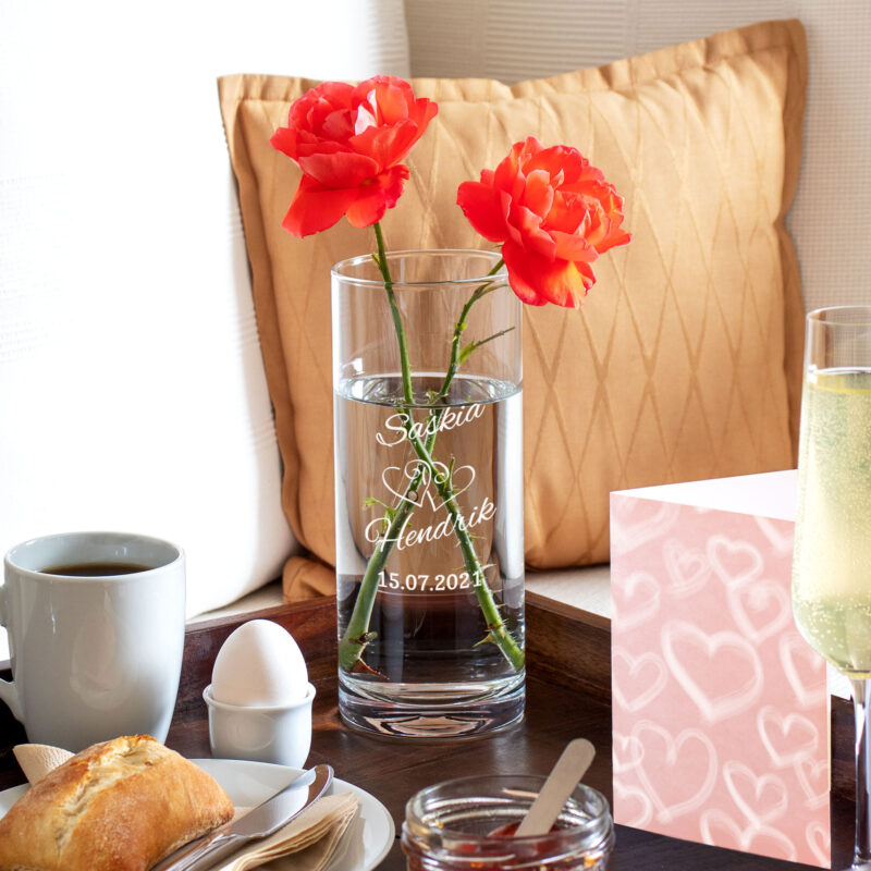 Bild von   edle vase mit gravur zur hochzjpg | Individuelle 🎁 persönliche 🎁 personalisierte Geschenke bedruckt ▪ bestickt ▪ graviert