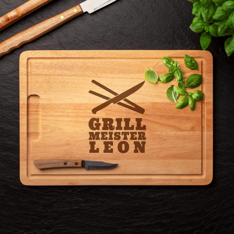 Bild von   grillmeister schneidebrett mjpg | Individuelle 🎁 persönliche 🎁 personalisierte Geschenke bedruckt ▪ bestickt ▪ graviert