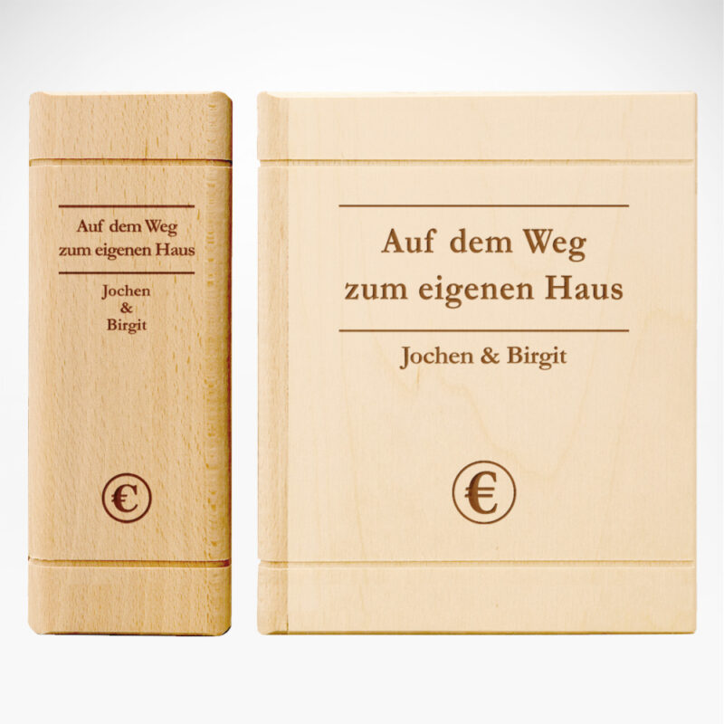 Bild von   spardose buch aus holz mit gjpg | Individuelle 🎁 persönliche 🎁 personalisierte Geschenke bedruckt ▪ bestickt ▪ graviert