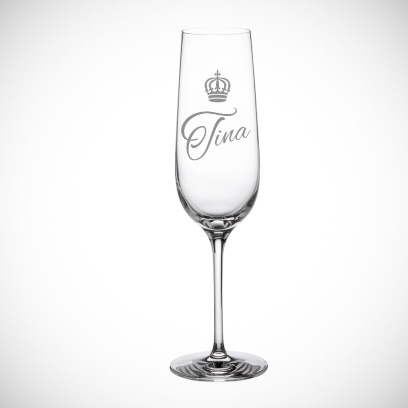 Bild von   sektglas mit gravur kleine kjpg | Individuelle 🎁 persönliche 🎁 personalisierte Geschenke bedruckt ▪ bestickt ▪ graviert