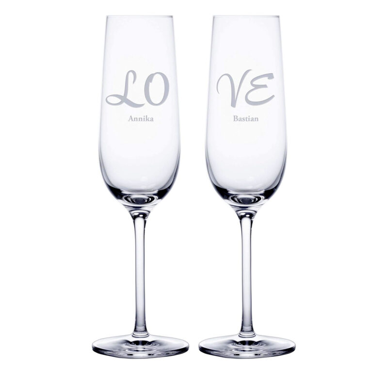 Bild von   sektglaeser mit gravur lovejpg | Individuelle 🎁 persönliche 🎁 personalisierte Geschenke bedruckt ▪ bestickt ▪ graviert