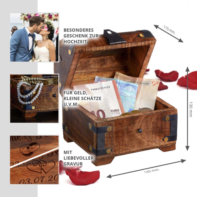 Bild von   geld schatztruhe zur hochzeitjpg | Individuelle 🎁 persönliche 🎁 personalisierte Geschenke bedruckt ▪ bestickt ▪ graviert