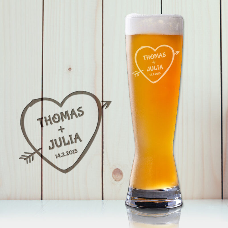 Bild von   weizenbierglas mit gravur amjpg | Individuelle 🎁 persönliche 🎁 personalisierte Geschenke bedruckt ▪ bestickt ▪ graviert