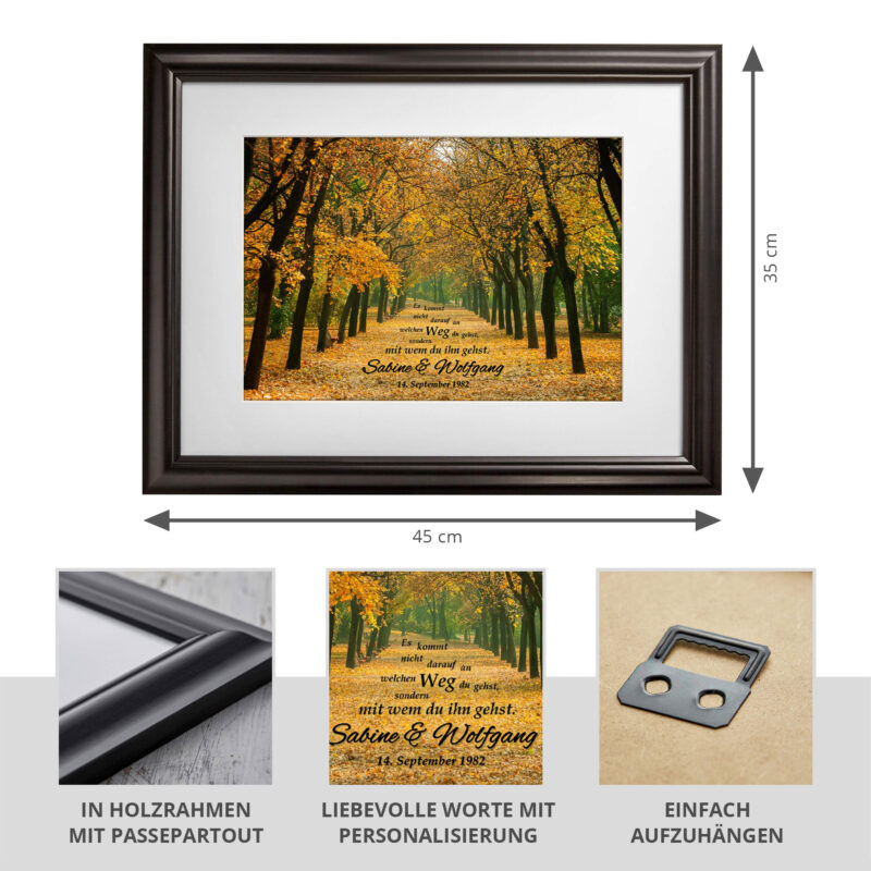 Gemeinsamer Weg - Herbstbild - Ihre Namen im Bild