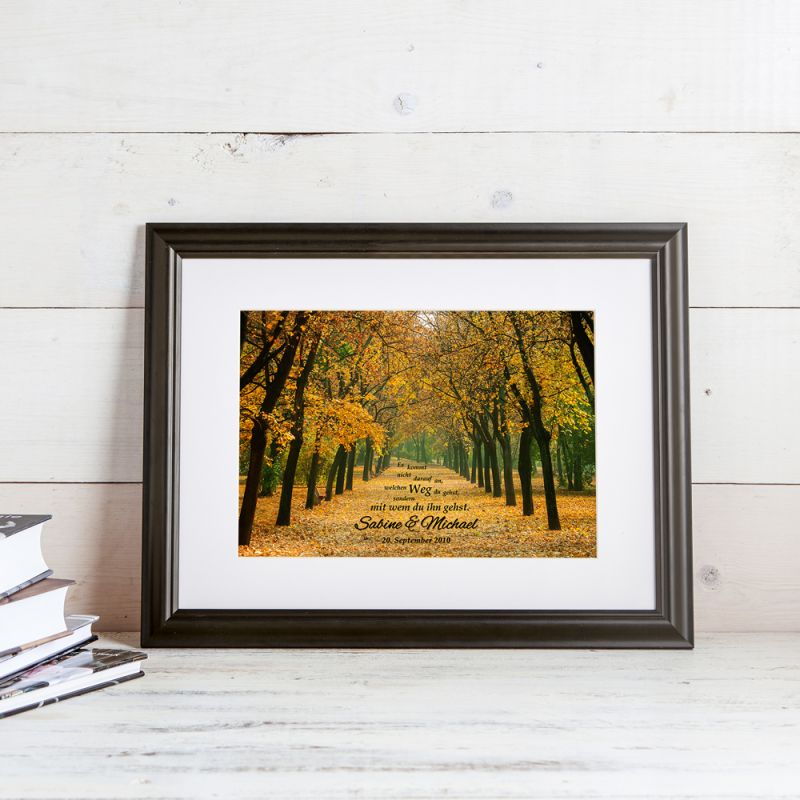 Bild von   gemeinsamer weg herbstbildjpg | Individuelle 🎁 persönliche 🎁 personalisierte Geschenke bedruckt ▪ bestickt ▪ graviert