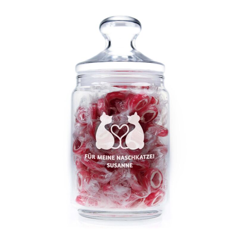 Bild von   bonbonglas mit gravur naschkjpg | Individuelle 🎁 persönliche 🎁 personalisierte Geschenke bedruckt ▪ bestickt ▪ graviert