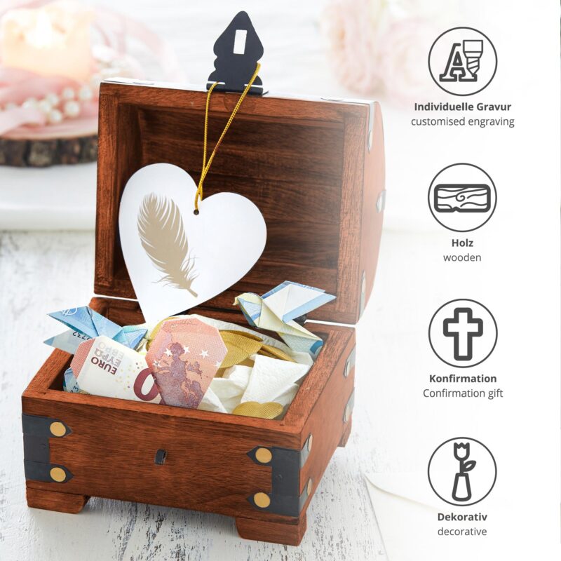 Bild von   geld schatztruhe zur konfirmatjpg | Individuelle 🎁 persönliche 🎁 personalisierte Geschenke bedruckt ▪ bestickt ▪ graviert