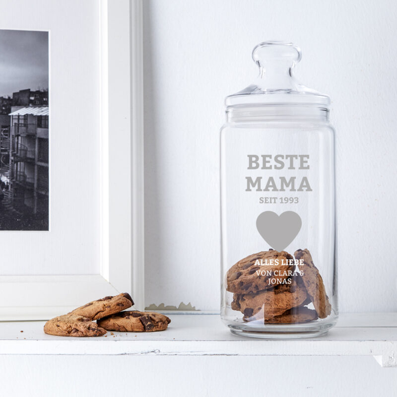 Bild von   keksglas mit gravur fuer diejpg | Individuelle 🎁 persönliche 🎁 personalisierte Geschenke bedruckt ▪ bestickt ▪ graviert