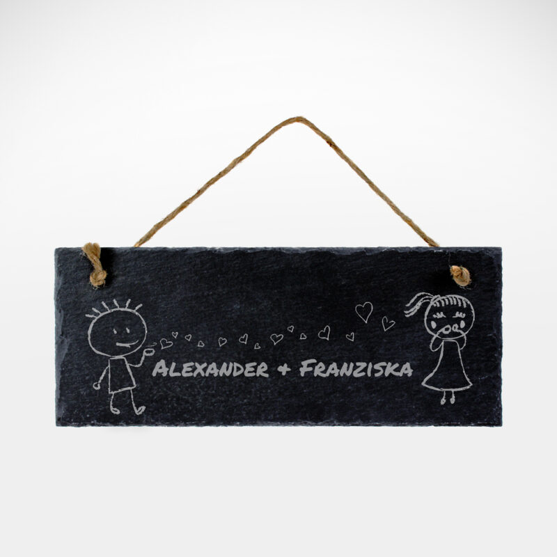Bild von   schieferschild mit gravur pajpg | Individuelle 🎁 persönliche 🎁 personalisierte Geschenke bedruckt ▪ bestickt ▪ graviert