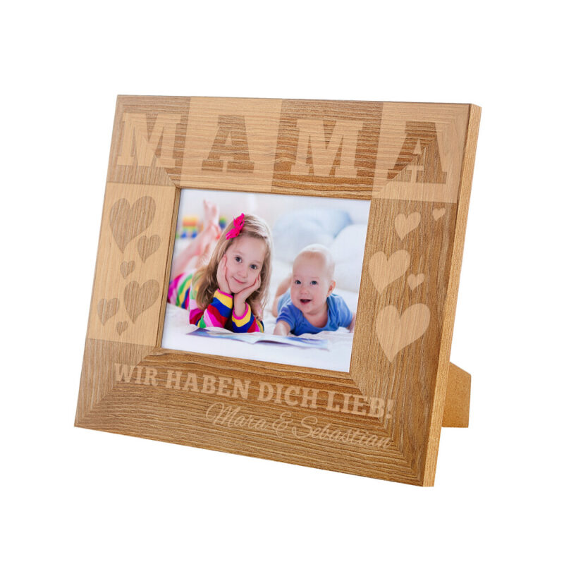Bild von   bilderrahmen aus holz mit gravjpg | Individuelle 🎁 persönliche 🎁 personalisierte Geschenke bedruckt ▪ bestickt ▪ graviert