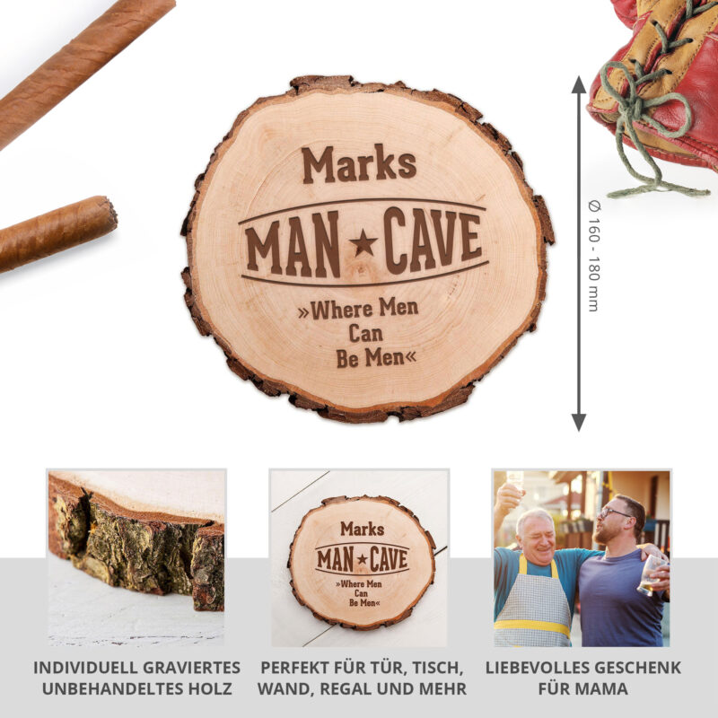 Bild von   baumscheibe mit gravur far majpg | Individuelle 🎁 persönliche 🎁 personalisierte Geschenke bedruckt ▪ bestickt ▪ graviert