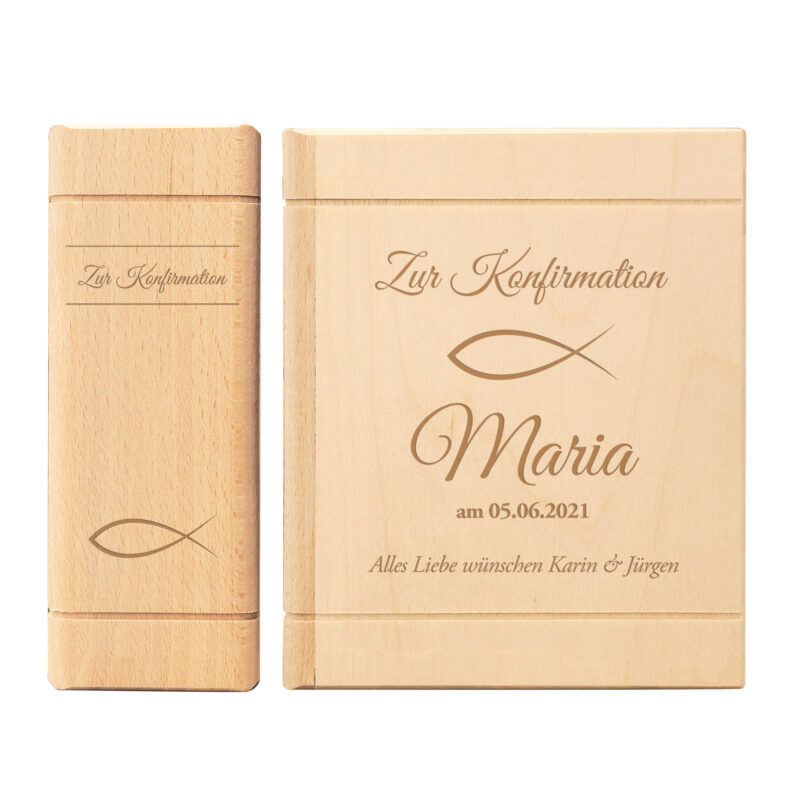 Bild von   spardose buch aus holz mit grajpg | Individuelle 🎁 persönliche 🎁 personalisierte Geschenke bedruckt ▪ bestickt ▪ graviert