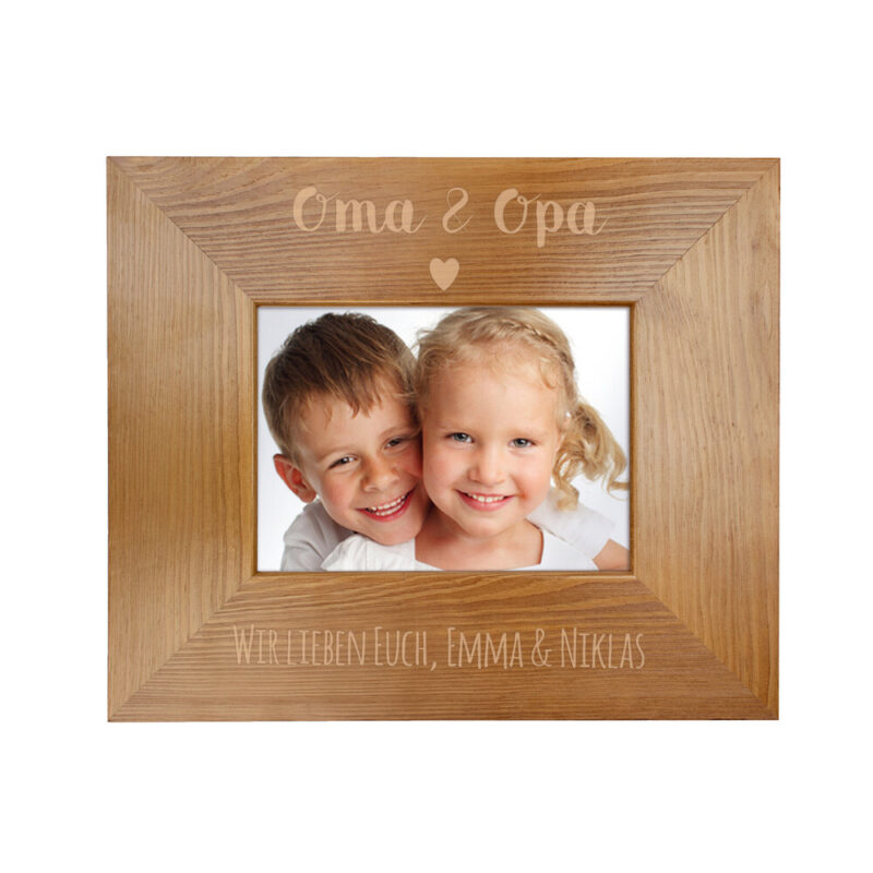 Bild von   bilderrahmen aus holz mit gravjpg | Individuelle 🎁 persönliche 🎁 personalisierte Geschenke bedruckt ▪ bestickt ▪ graviert