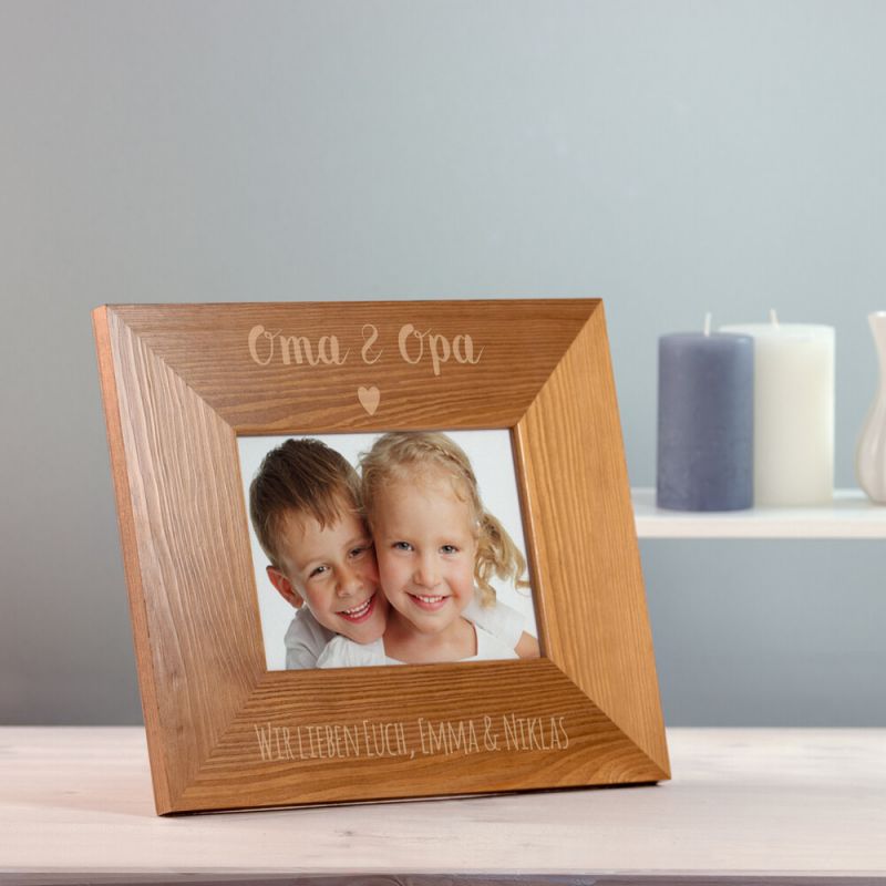Bild von   bilderrahmen aus holz mit gravjpg | Individuelle 🎁 persönliche 🎁 personalisierte Geschenke bedruckt ▪ bestickt ▪ graviert