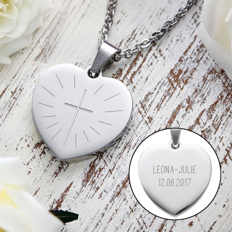 Bild von   herz anhaenger kette mit gravujpg | Individuelle 🎁 persönliche 🎁 personalisierte Geschenke bedruckt ▪ bestickt ▪ graviert