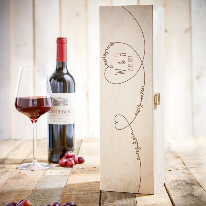 Bild von   weinkiste mit gravur ewig dejpg | Individuelle 🎁 persönliche 🎁 personalisierte Geschenke bedruckt ▪ bestickt ▪ graviert