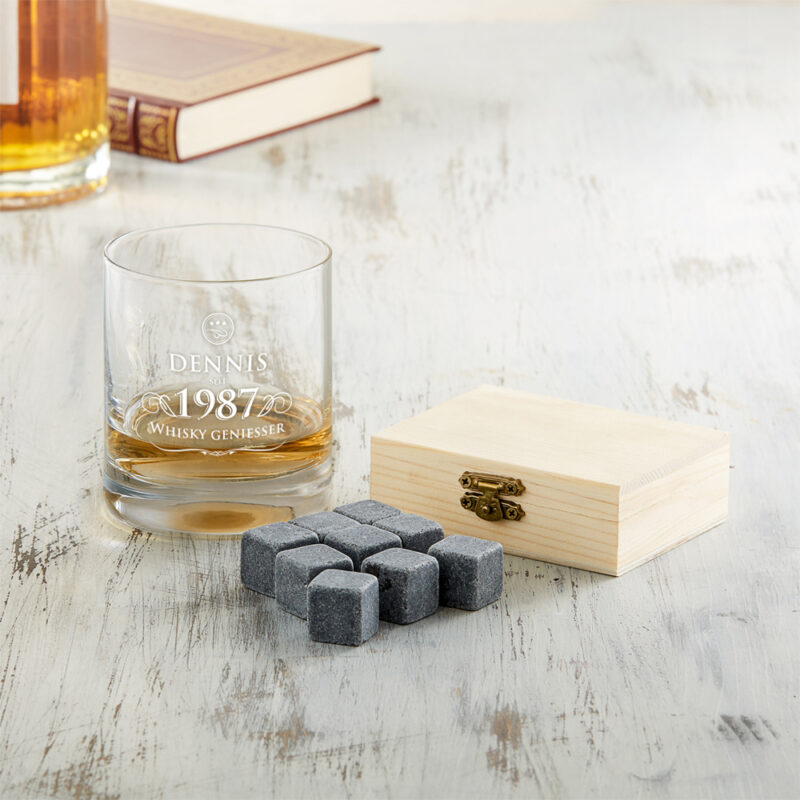 Bild von   whiskyset whiskysteine und wjpg | Individuelle 🎁 persönliche 🎁 personalisierte Geschenke bedruckt ▪ bestickt ▪ graviert