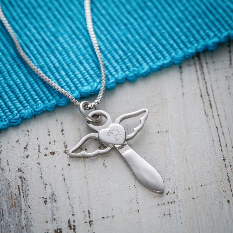 Bild von   schutzengel kette mit gravurjpg | Individuelle 🎁 persönliche 🎁 personalisierte Geschenke bedruckt ▪ bestickt ▪ graviert