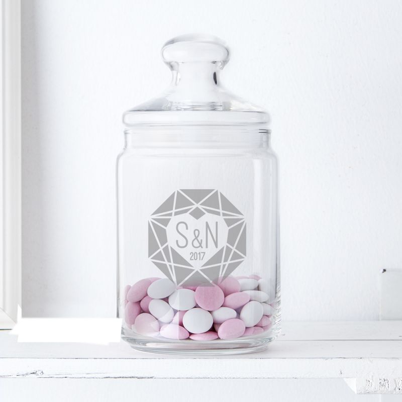 Bild von   bonbonglas mit gravur diamanjpg | Individuelle 🎁 persönliche 🎁 personalisierte Geschenke bedruckt ▪ bestickt ▪ graviert