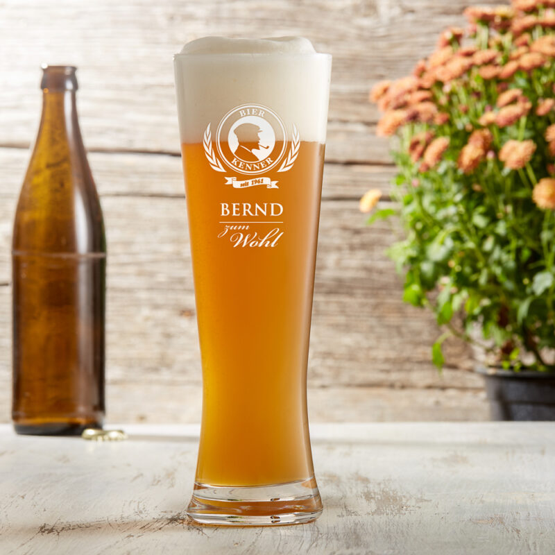 Bild von   weizenglas mit gravur bierkejpg | Individuelle 🎁 persönliche 🎁 personalisierte Geschenke bedruckt ▪ bestickt ▪ graviert