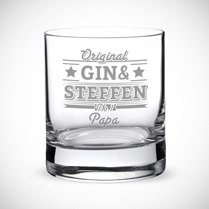 Ginglas Tumbler mit Gravur für Vater - Gin und - personalisiert