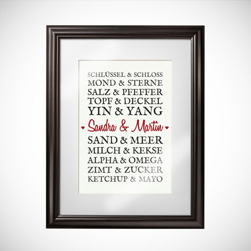 Bild von   paarworte romantisches bildjpg | Individuelle 🎁 persönliche 🎁 personalisierte Geschenke bedruckt ▪ bestickt ▪ graviert