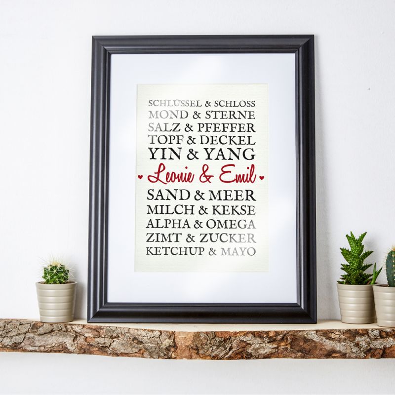 Bild von   paarworte romantisches bildjpg | Individuelle 🎁 persönliche 🎁 personalisierte Geschenke bedruckt ▪ bestickt ▪ graviert