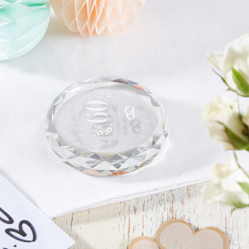 Bild von   kristall mit gravur zur diamanjpg | Individuelle 🎁 persönliche 🎁 personalisierte Geschenke bedruckt ▪ bestickt ▪ graviert