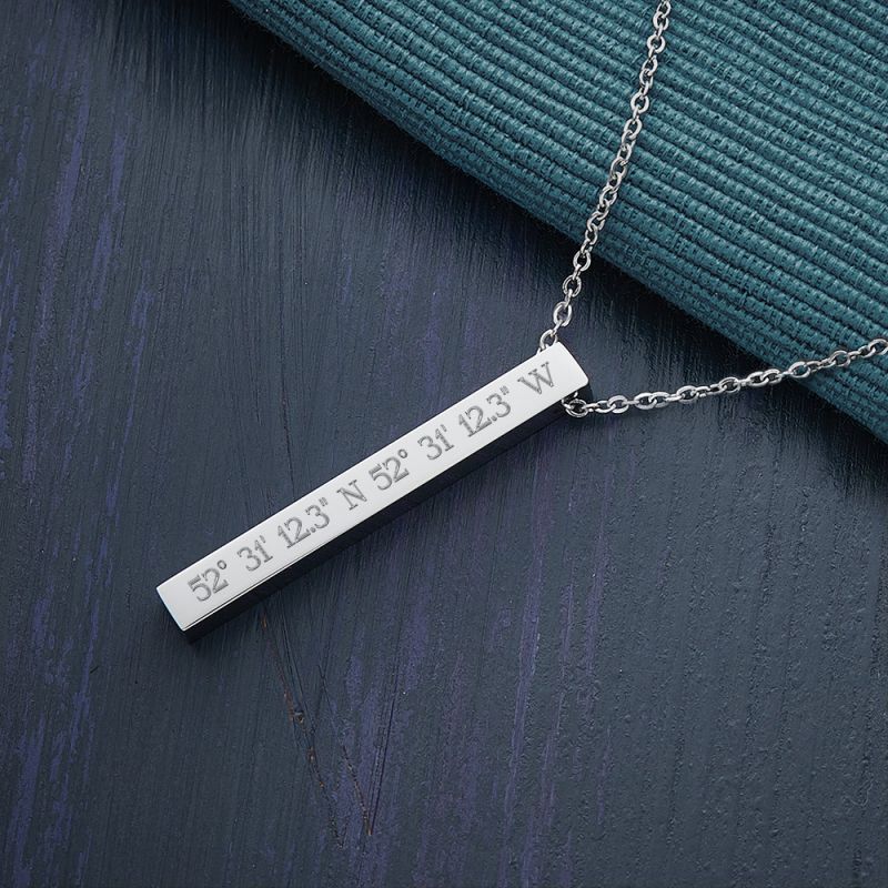 Bild von   kette mit stabanhaenger gravjpg | Individuelle 🎁 persönliche 🎁 personalisierte Geschenke bedruckt ▪ bestickt ▪ graviert