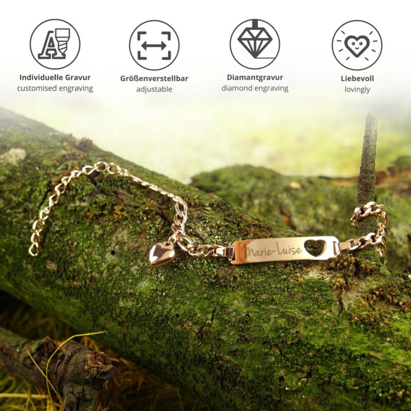 Bild von   armband mit gravur name herzjpg | Individuelle 🎁 persönliche 🎁 personalisierte Geschenke bedruckt ▪ bestickt ▪ graviert