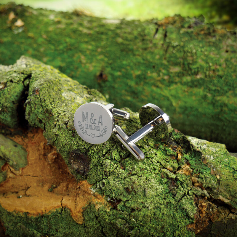 Bild von   manschettenknoepfe mit gravurjpg | Individuelle 🎁 persönliche 🎁 personalisierte Geschenke bedruckt ▪ bestickt ▪ graviert