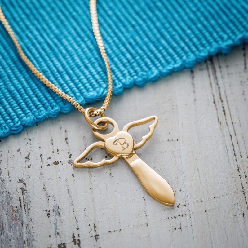 Bild von   schutzengel kette mit gravurjpg | Individuelle 🎁 persönliche 🎁 personalisierte Geschenke bedruckt ▪ bestickt ▪ graviert