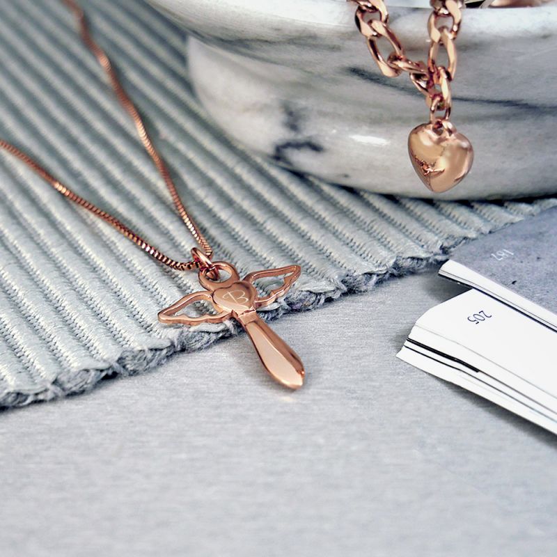 Bild von   schutzengel kette mit gravurjpg | Individuelle 🎁 persönliche 🎁 personalisierte Geschenke bedruckt ▪ bestickt ▪ graviert