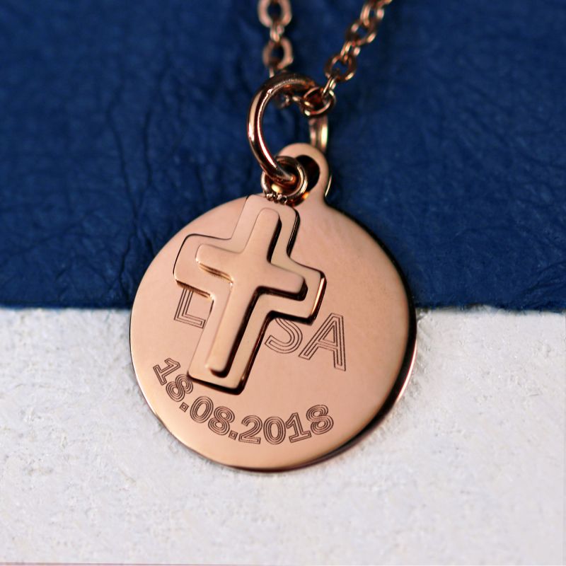 Bild von   halskette mit gravur kreuz ajpg | Individuelle 🎁 persönliche 🎁 personalisierte Geschenke bedruckt ▪ bestickt ▪ graviert
