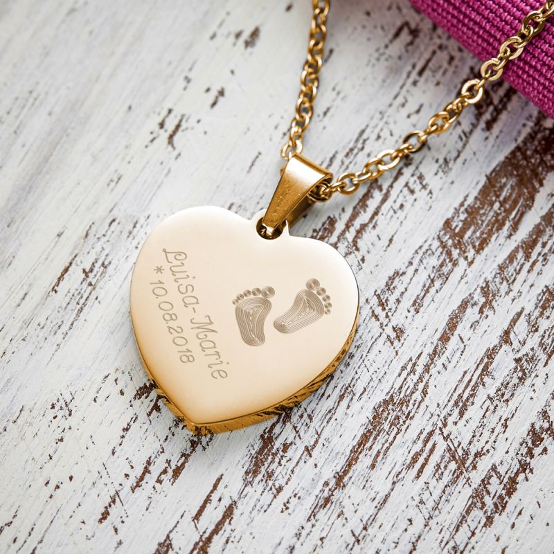 Bild von   herz anhaenger kette mit gravujpg | Individuelle 🎁 persönliche 🎁 personalisierte Geschenke bedruckt ▪ bestickt ▪ graviert