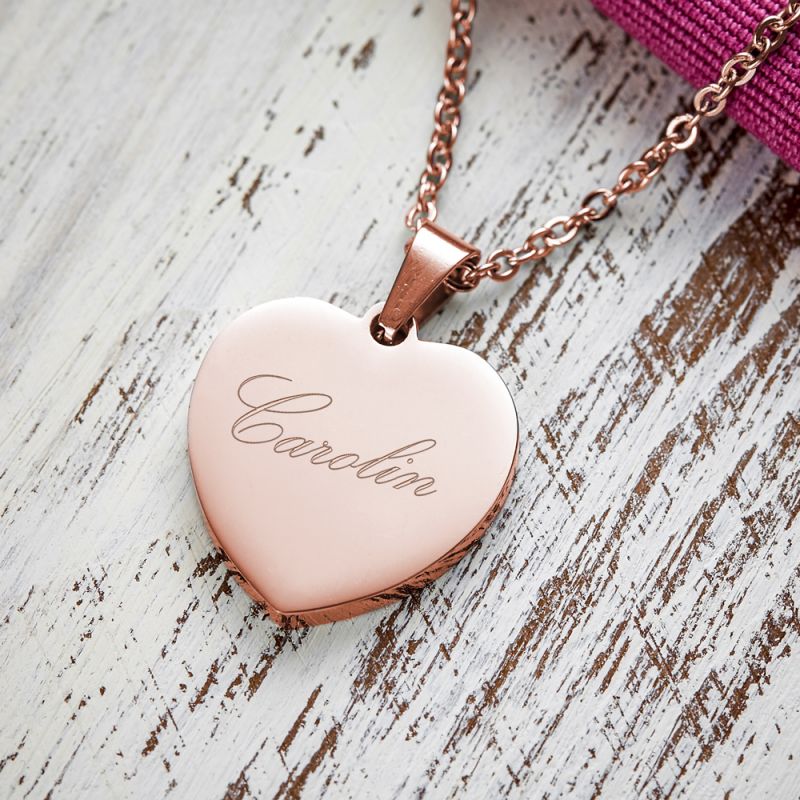 Bild von   herz anhaenger kette mit gravujpg | Individuelle 🎁 persönliche 🎁 personalisierte Geschenke bedruckt ▪ bestickt ▪ graviert