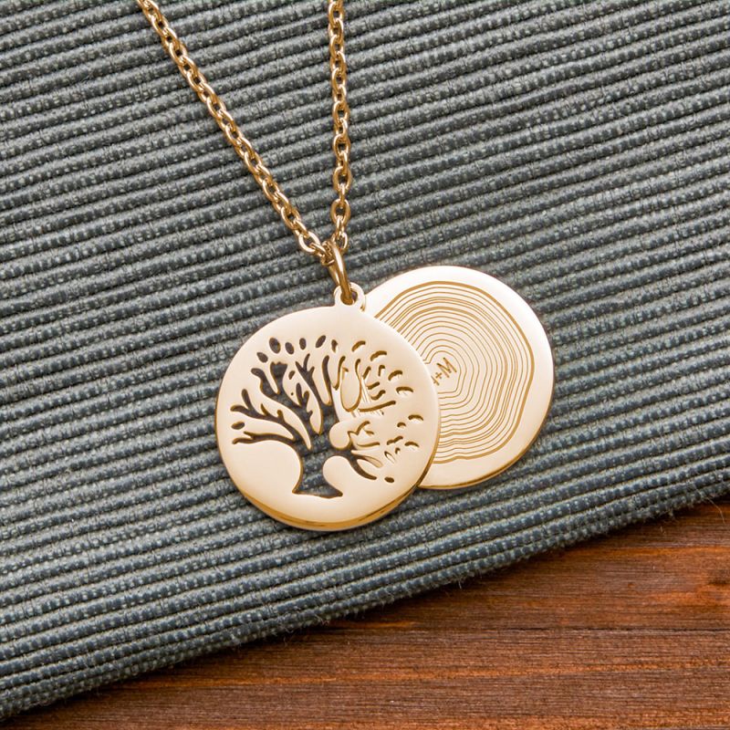 Bild von   halskette mit gravur baum unjpg | Individuelle 🎁 persönliche 🎁 personalisierte Geschenke bedruckt ▪ bestickt ▪ graviert