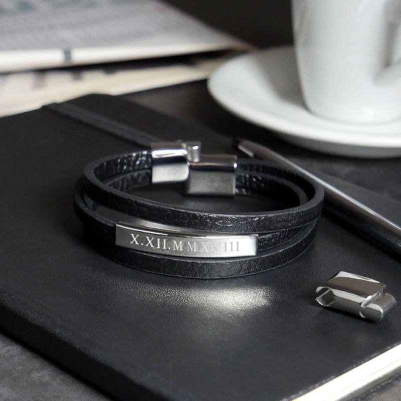 Bild von   herrenarmband mit gravur ledjpg | Individuelle 🎁 persönliche 🎁 personalisierte Geschenke bedruckt ▪ bestickt ▪ graviert