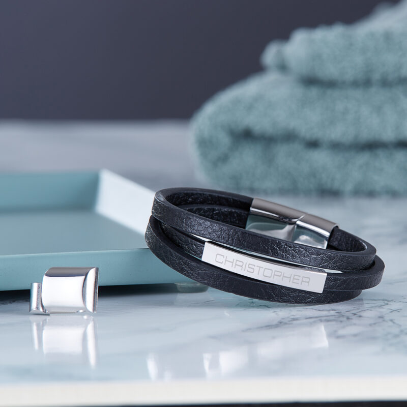 Bild von   herrenarmband mit gravur ledjpg | Individuelle 🎁 persönliche 🎁 personalisierte Geschenke bedruckt ▪ bestickt ▪ graviert