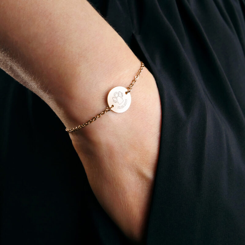 Armkettchen mit Gravur - Schutzengel - Gold - personalisiert