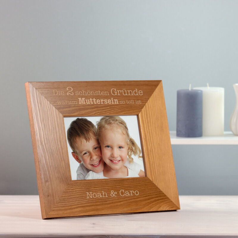 Bild von   bilderrahmen aus holz mit gravjpg | Individuelle 🎁 persönliche 🎁 personalisierte Geschenke bedruckt ▪ bestickt ▪ graviert