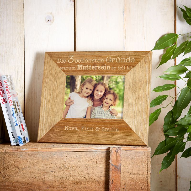 Bild von   bilderrahmen aus holz mit gravjpg | Individuelle 🎁 persönliche 🎁 personalisierte Geschenke bedruckt ▪ bestickt ▪ graviert