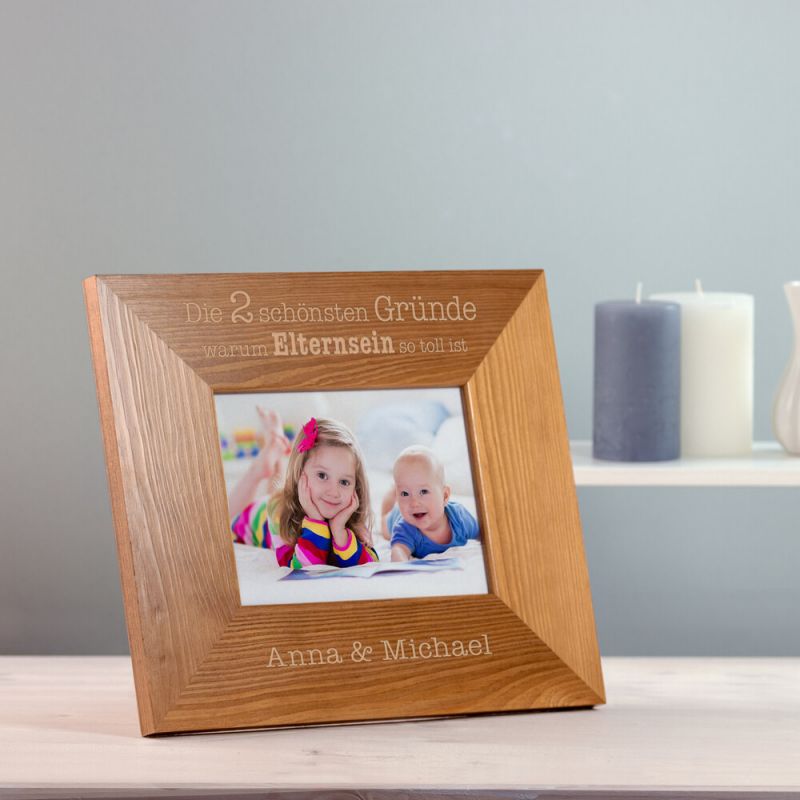 Bild von   bilderrahmen aus holz mit gravjpg | Individuelle 🎁 persönliche 🎁 personalisierte Geschenke bedruckt ▪ bestickt ▪ graviert