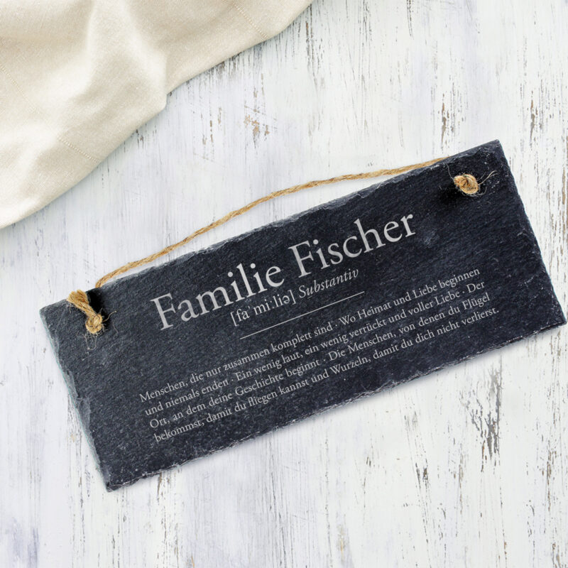 Bild von   schiefertafel mit gravur definjpg | Individuelle 🎁 persönliche 🎁 personalisierte Geschenke bedruckt ▪ bestickt ▪ graviert