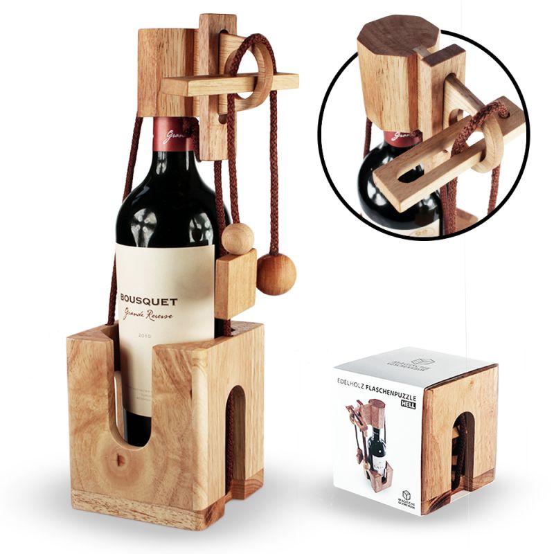 Bild von   edelholz flaschenpuzzle aus hejpg | Individuelle 🎁 persönliche 🎁 personalisierte Geschenke bedruckt ▪ bestickt ▪ graviert