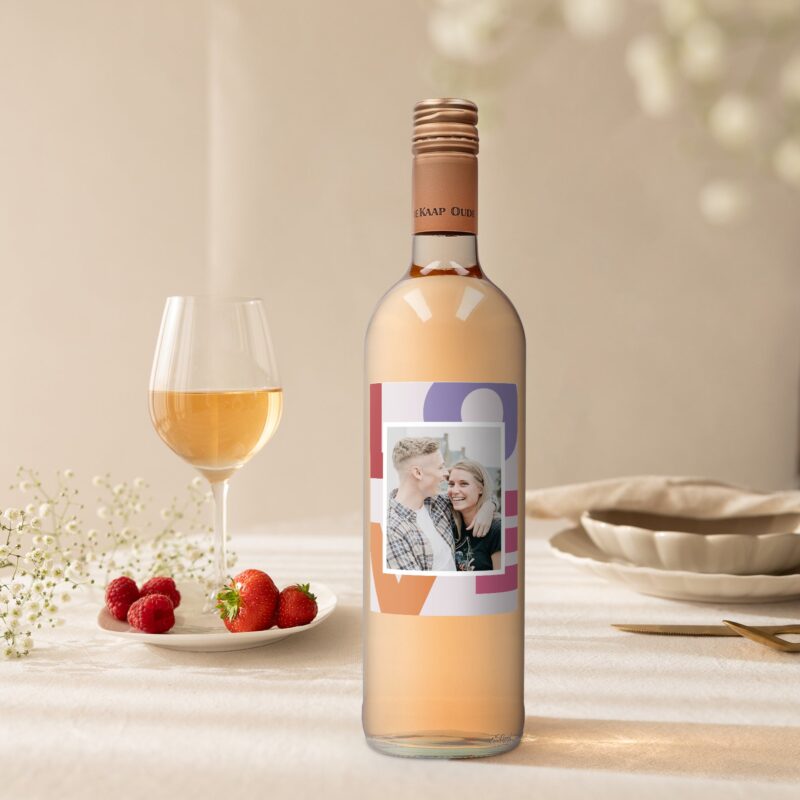 Bild von   oude kaap rose mit etikettjpg | Individuelle 🎁 persönliche 🎁 personalisierte Geschenke bedruckt ▪ bestickt ▪ graviert