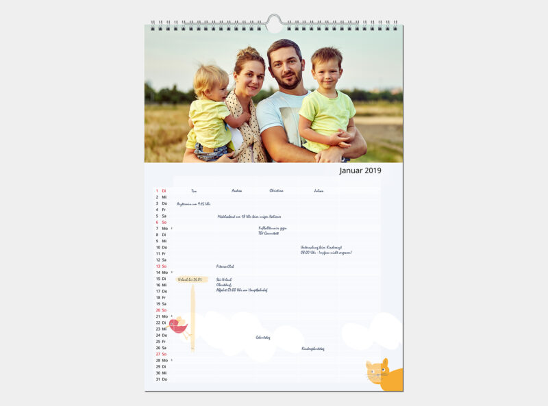 Bild von   familienplaner a hochjpg | Individuelle 🎁 persönliche 🎁 personalisierte Geschenke bedruckt ▪ bestickt ▪ graviert