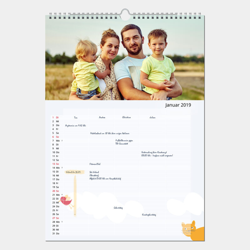 Bild von   familienplaner a hochjpg | Individuelle 🎁 persönliche 🎁 personalisierte Geschenke bedruckt ▪ bestickt ▪ graviert