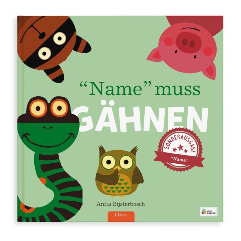 Bild von   kinderbuch jeder gaehnt xxjpg | Individuelle 🎁 persönliche 🎁 personalisierte Geschenke bedruckt ▪ bestickt ▪ graviert