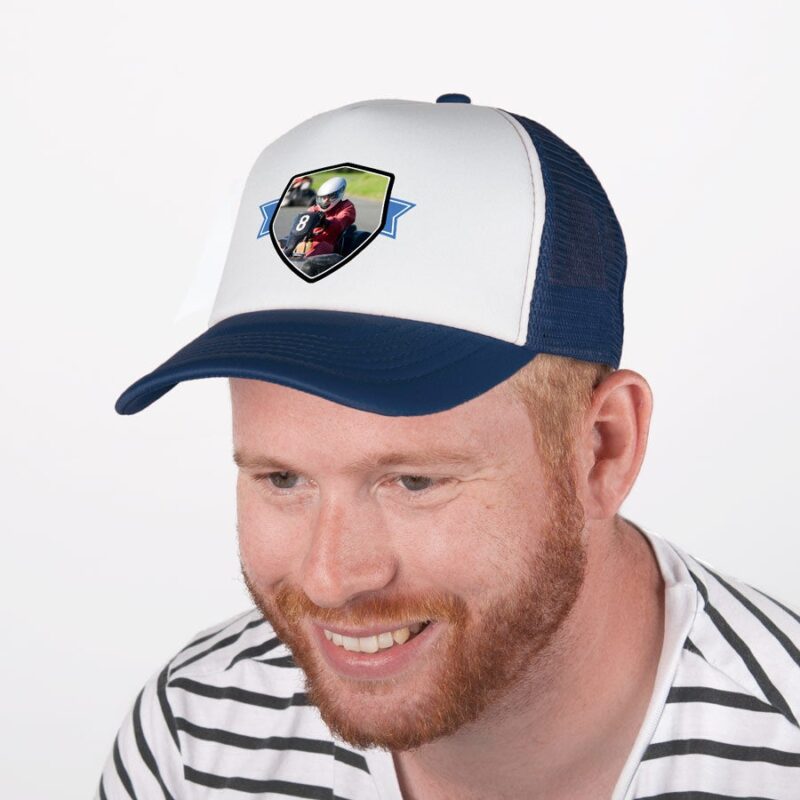 Bild von   trucker cap blau weissjpg | Individuelle 🎁 persönliche 🎁 personalisierte Geschenke bedruckt ▪ bestickt ▪ graviert